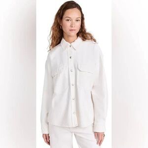 Agolde Gwen Slice Denim Shirt‎ Women’s White Organic Cotton Button Up Small